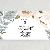 "Peony Floral Frame" - Place Cards in Cornflower by Alethea and Ruth - Detail