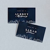 "Frosty chic" - Place Cards in Peacock by Creo Study - Front with Free Guest Printing