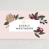 "Wild Peonies" - Place Cards in Blush by Cindy Reynolds - Detail