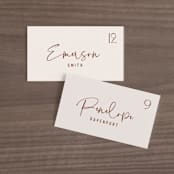 "Millennial" - Place Cards in Rose by Hooray Creative - Front with Free Guest Printing