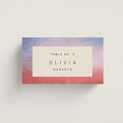 "At Dusk" - Place Cards in Sunset by Sumak Studio - Front with Free Guest Printing