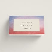 "At Dusk" - Place Cards in Sunset by Sumak Studio - Folded with Free Guest Printing