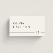 "Align" - Place Cards in Cotton by Jennifer Postorino - Front with Free Guest Printing