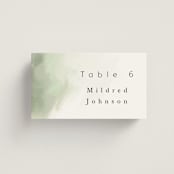 "Hillside" - Place Cards in Moss by Hannah Williams - Front with Free Guest Printing