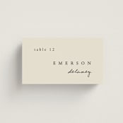"Simply" - Place Cards in Linen by Brianne Larsen - Front with Free Guest Printing