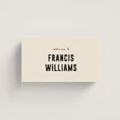 "Spin" - Place Cards in Cream by Pixel and Hank - Front with Free Guest Printing