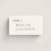 "Classic Chic" - Place Cards in Pearl by Shirley Lin Schneider - Front with Free Guest Printing