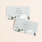 "Inverness" - Place Cards in Pistachio by Nicole Whiddon - Front with Free Guest Printing