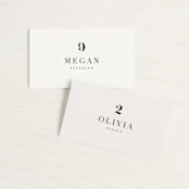 "Modern Initials" - Place Cards in Buttercream by Lori Wemple - Front with Free Guest Printing