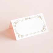 "Ornate Monogram" - Place Cards in Faux Gold by Kristen Smith - Blank front