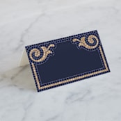 "Mosaic" - Place Cards in Navy by GeekInk Design - Blank front