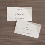 "Gossamer" - Place Cards in Sandstone by Kate Ahn - Front with Free Guest Printing