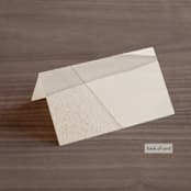 "Gossamer" - Place Cards in Sandstone by Kate Ahn - Folded Back of Card