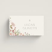 "Avery" - Place Cards in Peony by Jennifer Wick - Front with Free Guest Printing