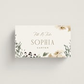 "Sprigs of Joy" - Place Cards in Pearl by Leah Bisch - Front with Free Guest Printing