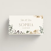 "Sprigs of Joy" - Place Cards in Pearl by Leah Bisch - Folded with Free Guest Printing