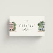 "East Bay street" - Place Cards in Lily by Jennifer Wick - Front with Free Guest Printing