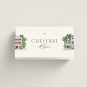 "East Bay street" - Place Cards in Lily by Jennifer Wick - Folded with Free Guest Printing