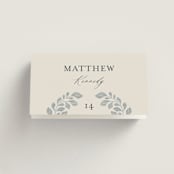 "Embroidered" - Place Cards in Dusty Blue by Jen Owens - Folded with Free Guest Printing