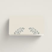 "Embroidered" - Place Cards in Dusty Blue by Jen Owens - Blank front