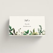 "Fresh Classic" - Place Cards in Porcelain by Susan Moyal - Folded with Free Guest Printing
