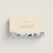 "Nilgiri" - Place Cards in Blueberry by Creo Study - Front with Free Guest Printing