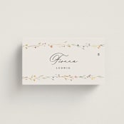 "delicate florals" - Place Cards in Snow by Lori Wemple - Front with Free Guest Printing