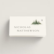 "Somerset" - Place Cards in Evergreen by Melanie Kosuge - Folded with Free Guest Printing