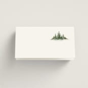 "Somerset" - Place Cards in Evergreen by Melanie Kosuge - Blank front