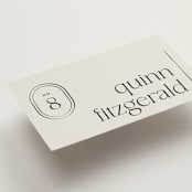 "Modern Monogram" - Place Cards in Latte by Jackie Crawford - Detail