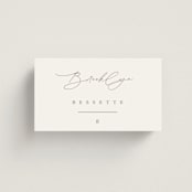 "The Hudson" - Place Cards in Latte by Kristie Kern - Front with Free Guest Printing