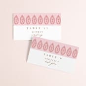 "AMAYA" - Place Cards in Blush by Kanika Mathur - Front with Free Guest Printing