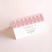 "AMAYA" - Place Cards in Blush by Kanika Mathur - Folded with Free Guest Printing