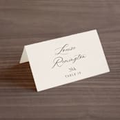 "Leafy Branch" - Place Cards in Latte by Katherine Moynagh - Folded with Free Guest Printing