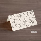 "Leafy Branch" - Place Cards in Latte by Katherine Moynagh - Folded Back of Card