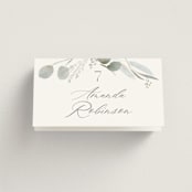 "Amorino" - Place Cards in Sage by Petra Kern - Folded with Free Guest Printing