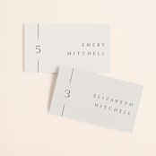 "Classic Monogram" - Place Cards in Cream by Carolyn MacLaren - Front with Free Guest Printing