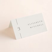 "Classic Monogram" - Place Cards in Cream by Carolyn MacLaren - Folded with Free Guest Printing