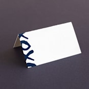 "Brushed Love" - Place Cards in Night Navy by Lisa Guerrero - Blank front