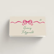 "Whimsical Hand Illustrated Crest" - Place Cards in Peony by Jackie Crawford - Folded with Free Guest Printing