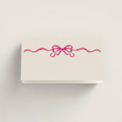 "Whimsical Hand Illustrated Crest" - Place Cards in Peony by Jackie Crawford - Blank front