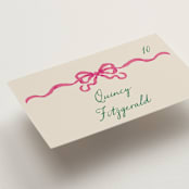 "Whimsical Hand Illustrated Crest" - Place Cards in Peony by Jackie Crawford - Detail