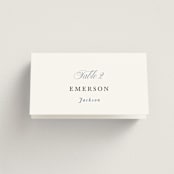 "Almafi" - Place Cards in Cerulean by Itsy Belle Studio - Folded with Free Guest Printing