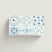 "Almafi" - Place Cards in Cerulean by Itsy Belle Studio - Folded Back of Card