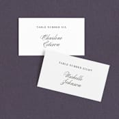 "One and Only" - Place Cards in Classic Bride by Design Lotus - Front with Free Guest Printing