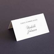 "One and Only" - Place Cards in Classic Bride by Design Lotus - Folded with Free Guest Printing