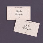 "Elegant Lace" - Place Cards in Blush by Hooray Creative - Front with Free Guest Printing