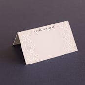 "Elegant Lace" - Place Cards in Blush by Hooray Creative - Blank front