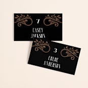 "Grand Natura" - Place Cards in Noir by GeekInk Design - Front with Free Guest Printing