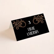 "Grand Natura" - Place Cards in Noir by GeekInk Design - Folded with Free Guest Printing